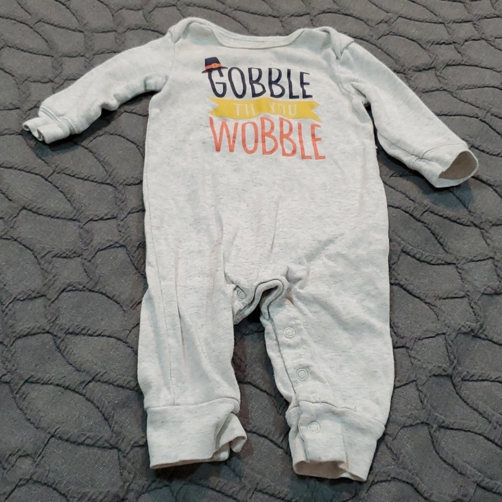 Thanksgiving Onesie 6mos gobble #b978